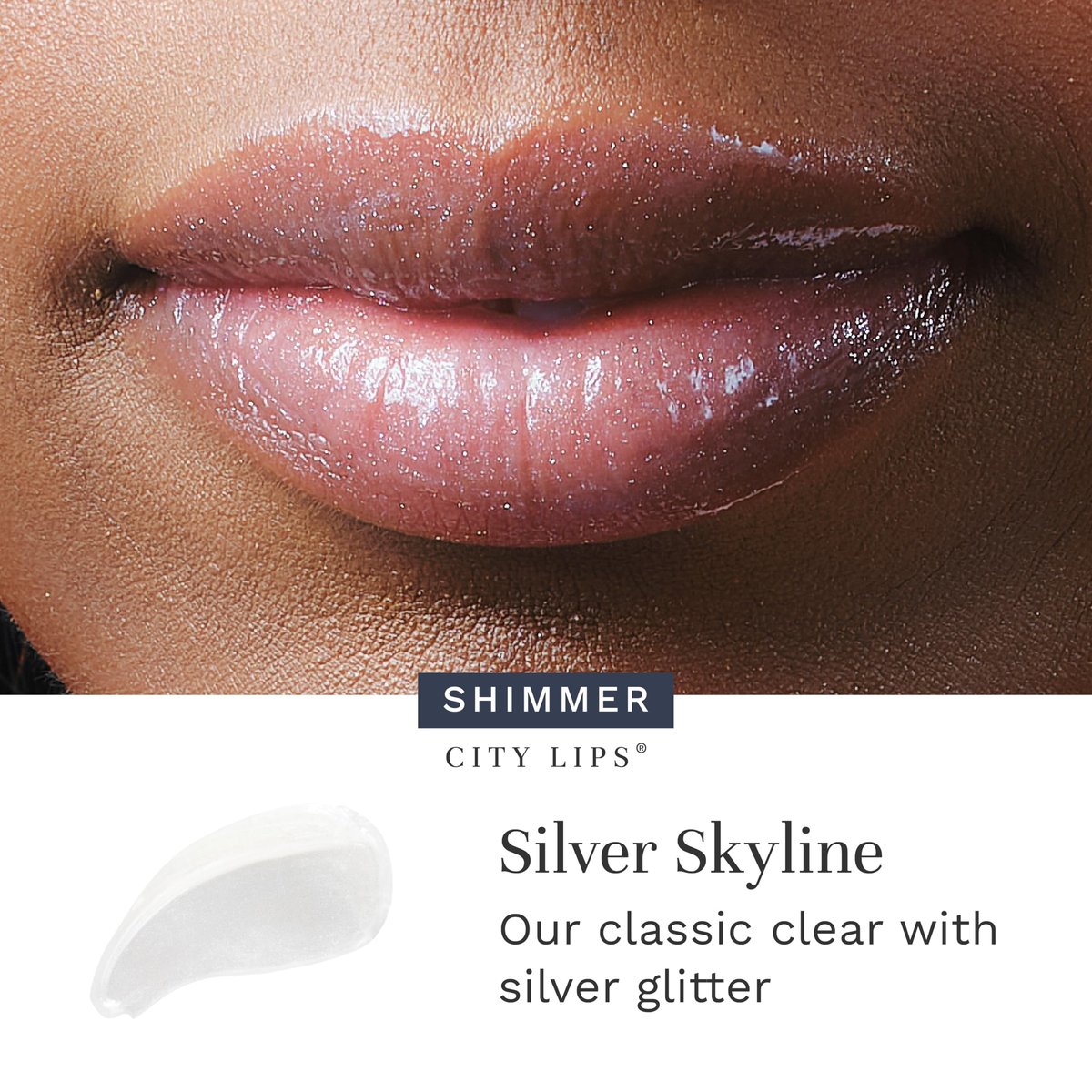 City Beauty City Lips Plumping Lip Gloss - Silver Skyline High-Shine Lip Treatment with Hyaluronic Acid for Fuller, Younger-Looking Lips Avelisse