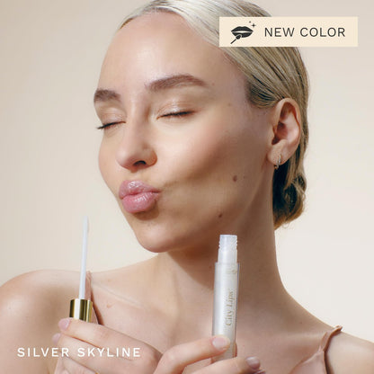 City Beauty City Lips Plumping Lip Gloss - Silver Skyline High-Shine Lip Treatment with Hyaluronic Acid for Fuller, Younger-Looking Lips Avelisse