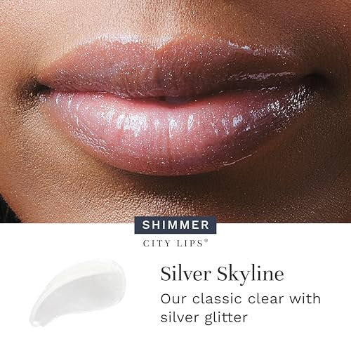 City Beauty City Lips Plumping Lip Gloss - Silver Skyline High-Shine Lip Treatment with Hyaluronic Acid for Fuller, Younger-Looking Lips Avelisse