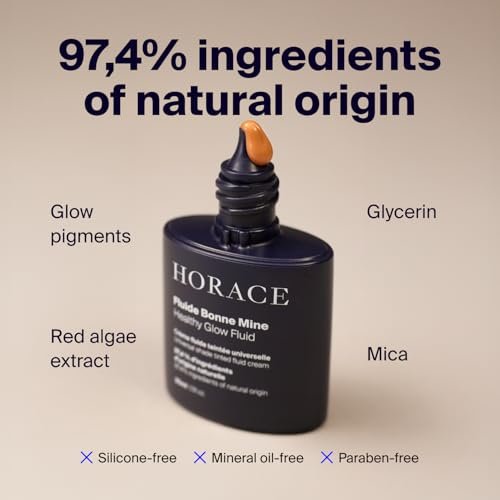 HORACE Healthy Glow Fluid for Men – Tinted Fluid Cream – Universal Shade – 97% Organic & Natural – 30 ml - görsel 6