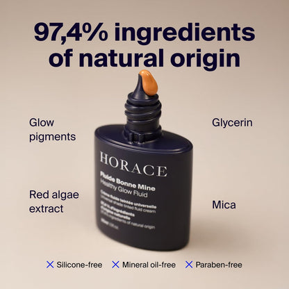 HORACE Healthy Glow Fluid for Men – Tinted Fluid Cream – Universal Shade – 97% Organic & Natural – 30 ml