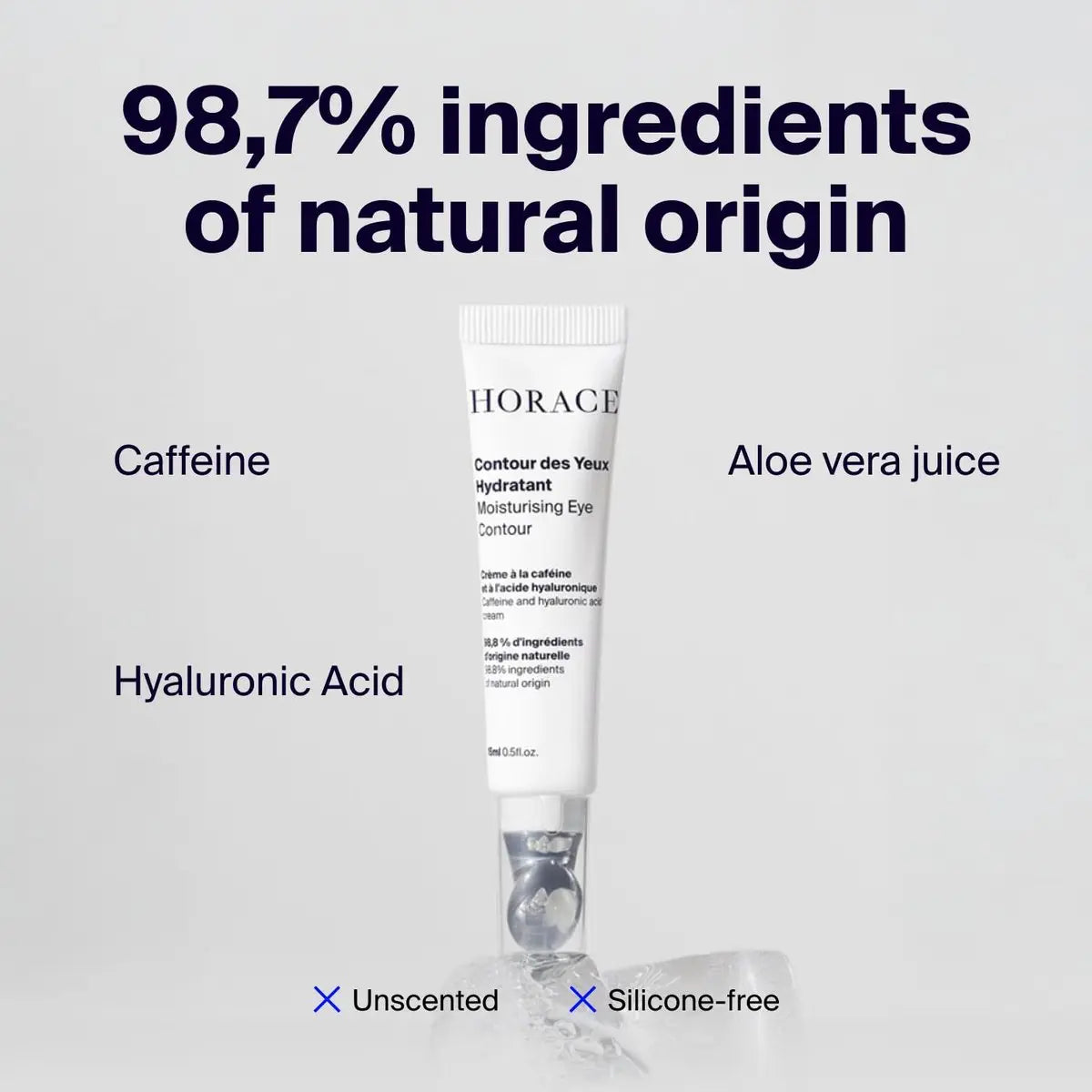 HORACE Under-Eye Moisturizer for Men – Anti-Fatigue Eye Cream to Reduce Dark Circles and Puffiness – Hydrating & Smoothing Formula – Unscented, 15ml Avelisse
