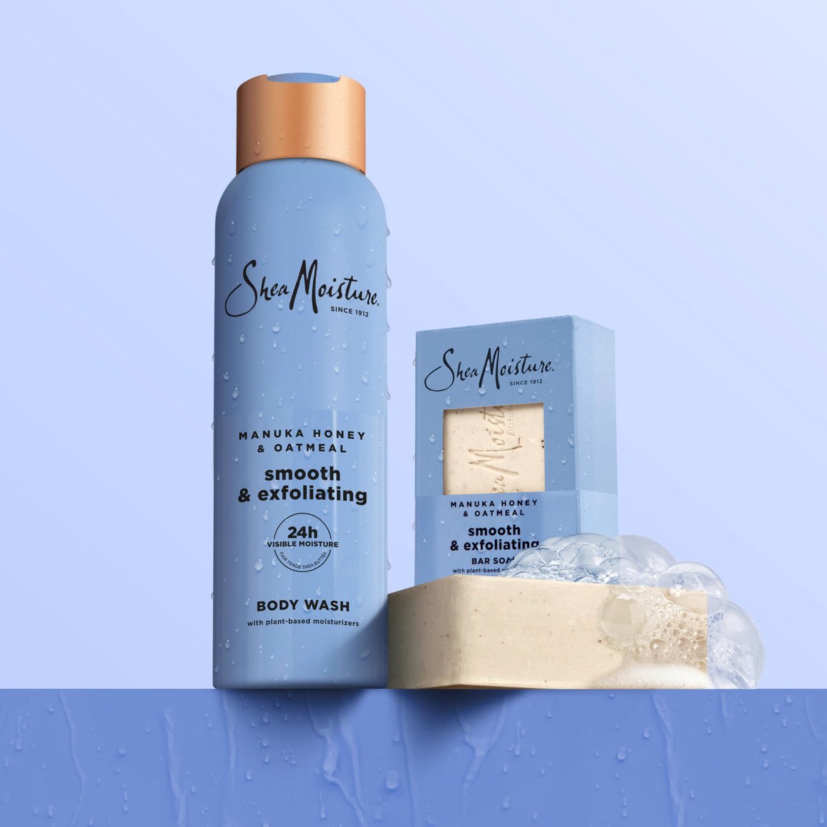 SheaMoisture Manuka Honey & Oatmeal Bar Soap - Smoothing & Exfoliating, 4 Count, 8 oz Each Avelisse