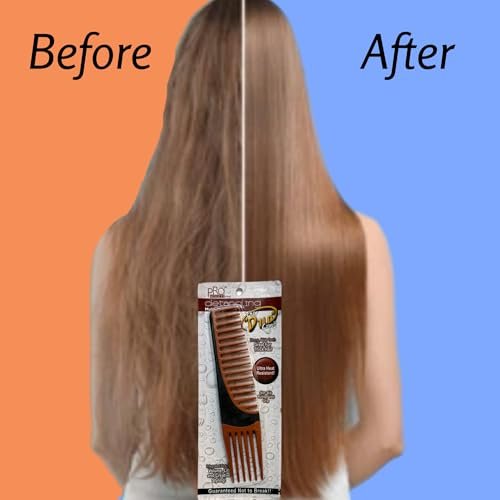 ALAZCO Premium Duo Combo Detangling Hair Lifting Comb - Wide Tooth Teasing Comb for Curly, Straight, Thick, Wavy, Afro Hair - Heat Resistant Non-Slip - Brown 7.5" - görsel 12