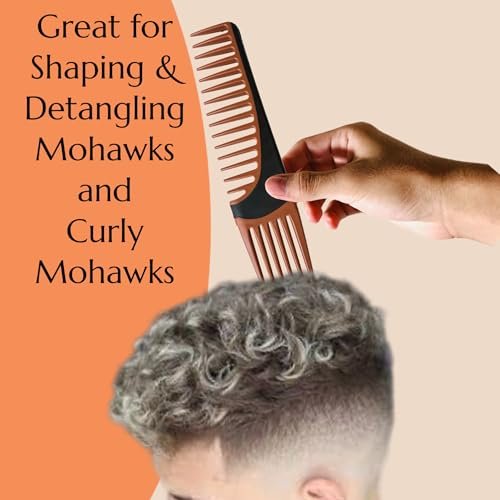 ALAZCO Premium Duo Combo Detangling Hair Lifting Comb - Wide Tooth Teasing Comb for Curly, Straight, Thick, Wavy, Afro Hair - Heat Resistant Non-Slip - Brown 7.5" - görsel 10