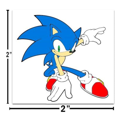 Sonic the Hedgehog Temporary Tattoos Party Favors Bundle - 72 Perforated Individual 2" x 2" Sonic Tattoos for Kids Boys Girls
