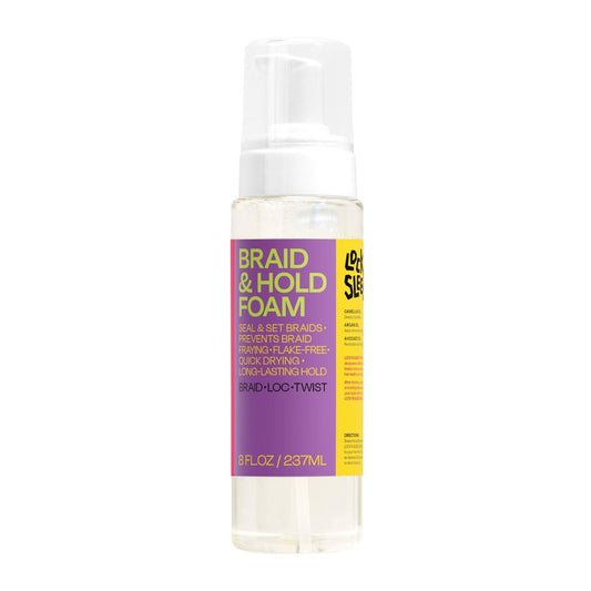 LOCK'N SLEEK Braid Foam for Braiding, Twists and Locs - No Frizz with Shine, Fast Drying, Light Weight Mousse, 8 Oz
