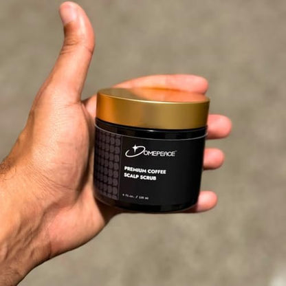 Domepeace Exfoliating Scalp Scrub for Bald Men – Coffee-Infused Scrub for Smoother Shaves, Cleaner Skin & Better Scalp Health – 4 oz