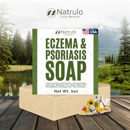 Natrulo Eczema Soap Bar for Face and Body – All Natural Dermatitis, Psoriasis Treatment for Dry Itchy Sensitive Skin Relief – Gentle Detoxifying, Healing, Anti-Itch, Oatmeal Goat Milk Wash for Kids & Adults (5 oz) - görsel 13