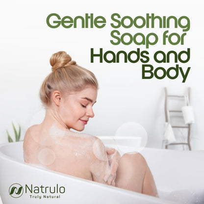 Natrulo Eczema Soap Bar for Face and Body – All Natural Dermatitis, Psoriasis Treatment for Dry Itchy Sensitive Skin Relief – Gentle Detoxifying, Healing, Anti-Itch, Oatmeal Goat Milk Wash for Kids & Adults (5 oz)