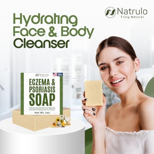 Natrulo Eczema Soap Bar for Face and Body – All Natural Dermatitis, Psoriasis Treatment for Dry Itchy Sensitive Skin Relief – Gentle Detoxifying, Healing, Anti-Itch, Oatmeal Goat Milk Wash for Kids & Adults (5 oz) - görsel 15