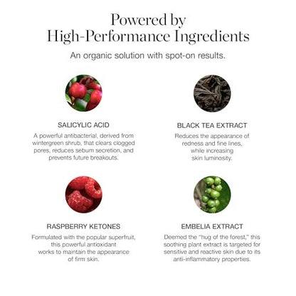 Ogee Plant-Based Acne Treatment for Face with Salicylic Acid - Targeted Acne Spot Treatment with Soothing Ceramic Application Tip Avelisse