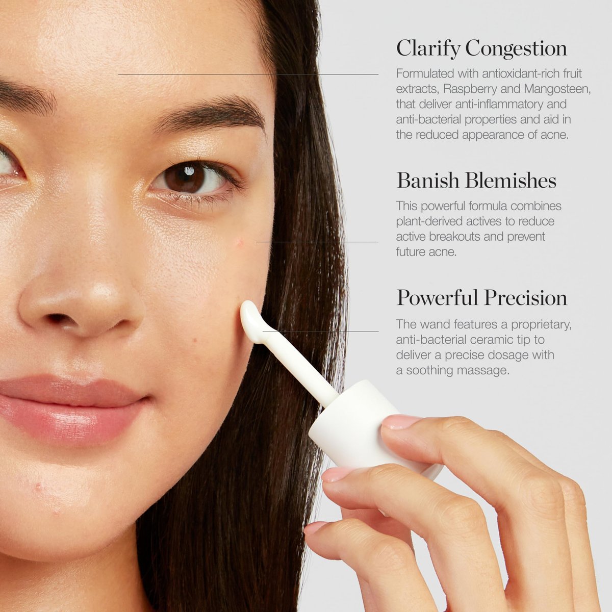 Ogee Plant-Based Acne Treatment for Face with Salicylic Acid - Targeted Acne Spot Treatment with Soothing Ceramic Application Tip Avelisse