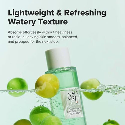 Beauty of Joseon Green Plum AHA BHA Toner - Refreshing Facial Essence Moisturizer, Mild Exfoliating Salicylic Acid for All Skin Types, Korean Skin Care for Men Women 150ml