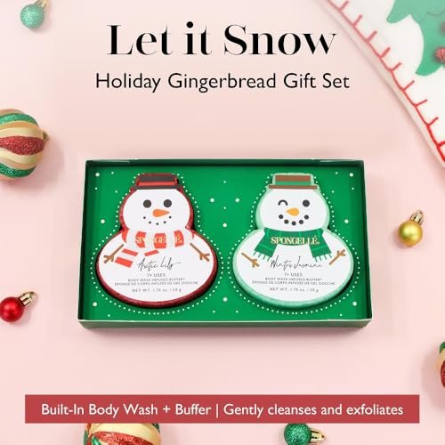 Spongellé Snowpeople Gift Set Body Wash Infused Buffers – Let It Snow - görsel 4