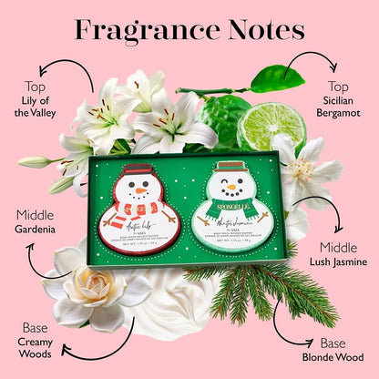 Spongellé Snowpeople Gift Set Body Wash Infused Buffers – Let It Snow
