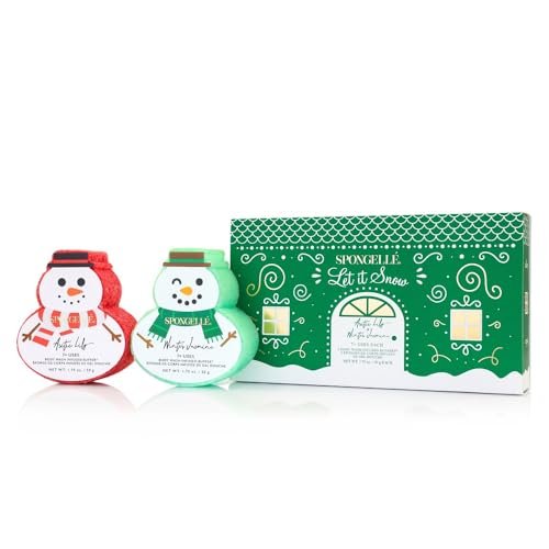 Spongellé Snowpeople Gift Set Body Wash Infused Buffers – Let It Snow - görsel 2
