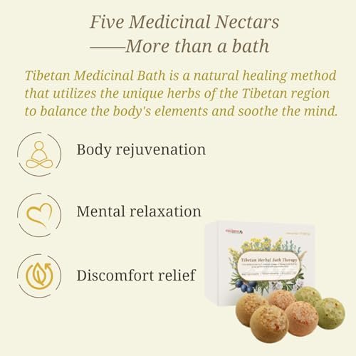 CheezhengHimalaya Tibetan Herbal Bath Therapy – Bath Bomb Gift Set, 6 Pack, Five Medicinal Nectars, Relaxing & Revitalizing Avelisse