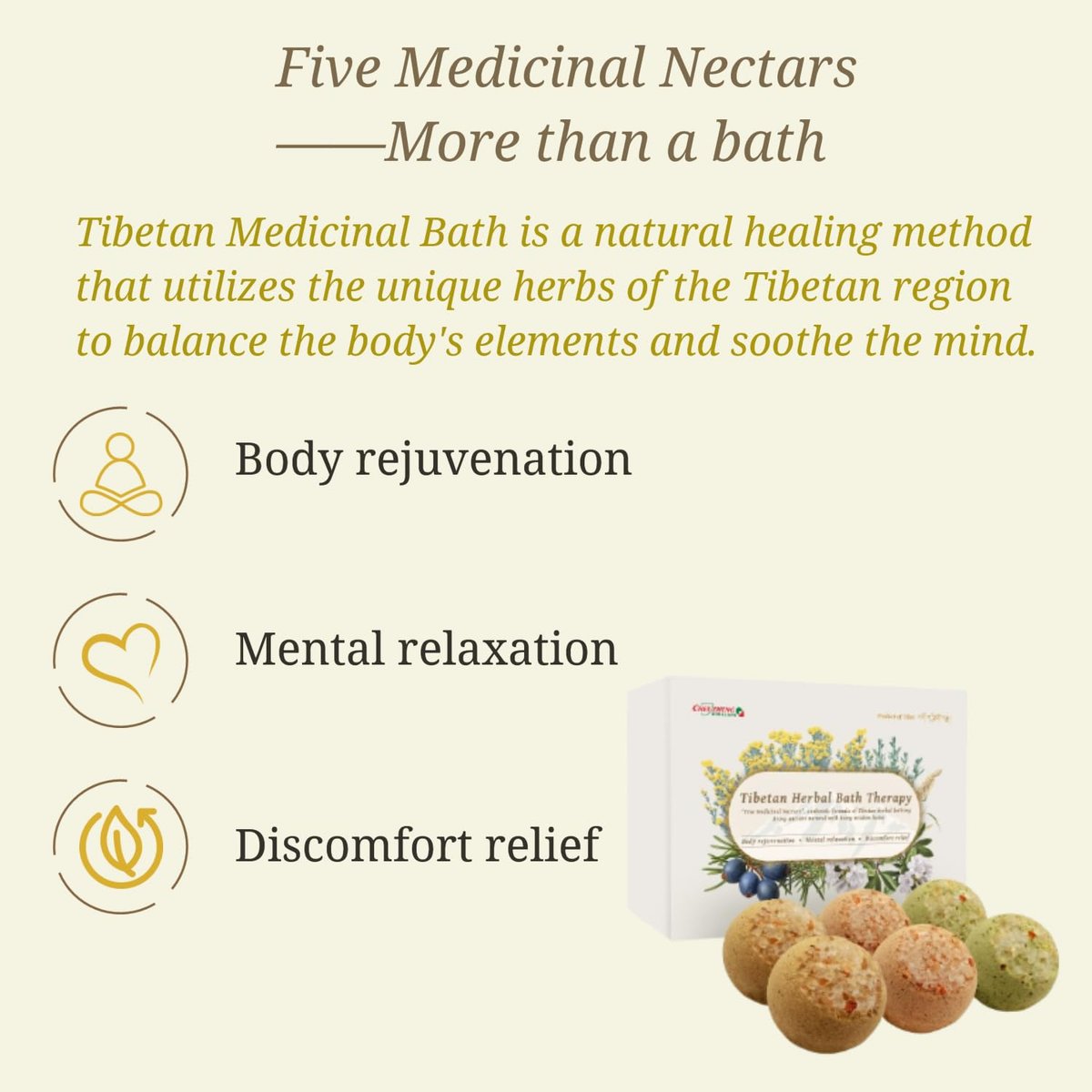 CheezhengHimalaya Tibetan Herbal Bath Therapy – Bath Bomb Gift Set, 6 Pack, Five Medicinal Nectars, Relaxing & Revitalizing Avelisse