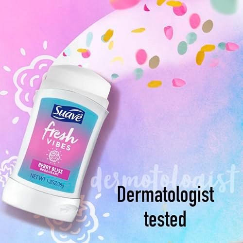 Suave Fresh Vibes Deodorant Stick Berry Bliss - Aluminum Free, 48 Hour Odor Protection, Dermatologist Tested, 1.2 OZ (Pack of 12) - görsel 6