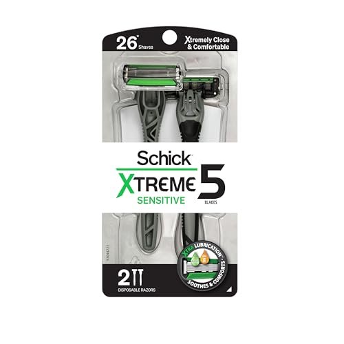Schick Xtreme 5 Blade Disposable Razors for Men - Sensitive Skin Razor Pack, 2 Count - görsel 2