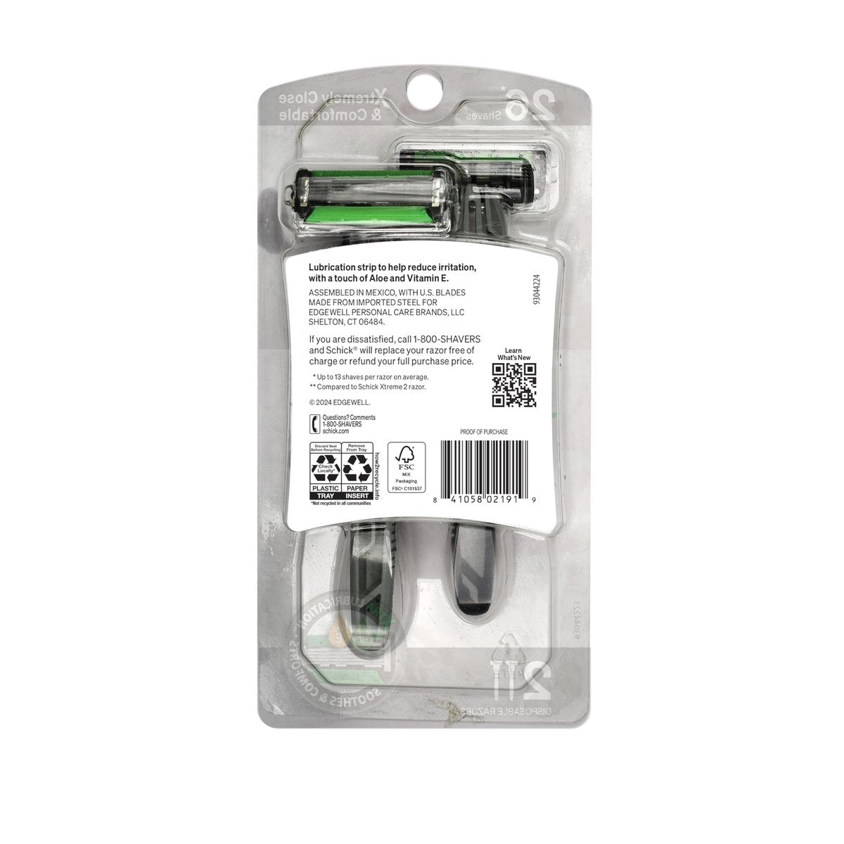Schick Xtreme 5 Blade Disposable Razors for Men - Sensitive Skin Razor Pack, 2 Count - görsel 3