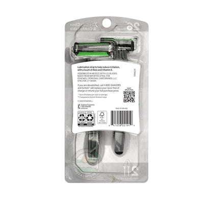 Schick Xtreme 5 Blade Disposable Razors for Men - Sensitive Skin Razor Pack, 2 Count