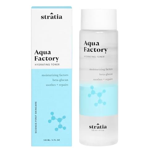 Stratia Aqua Factory Hydrating Toner with Beta Glucan – 7 Moisturizing Factors for Barrier Repair, Nourishing Dry & Sensitive Skin, 4 oz Avelisse