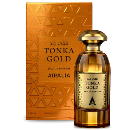 Atralia Tonka Gold Eau De Parfum Unisex 100ml 3.4oz - Long Lasting Cognac, Cinnamon & Plum Fragrance Avelisse