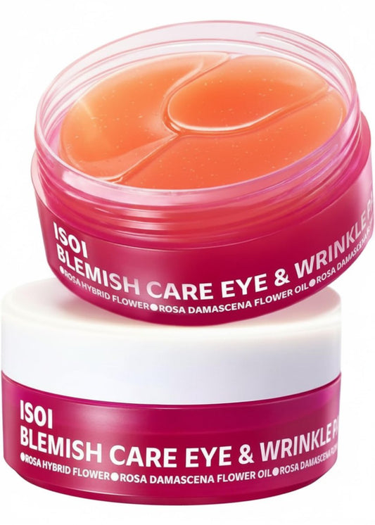 ISOI Blemish Care Under Eye Patch for Dark Circles, Puffiness and Wrinkles - Hydrating Gel Eye Masks with Hyaluronic Acid & Bulgarian Rose Oil - Korean Skin Care (90 pcs, 3.17 oz)
