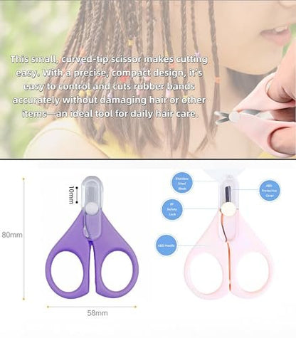 HXIELEC 50 Pcs Colorful Elastic Hair Bands Set with 2 Mini Scissors - No Damage Hair Ties for Toddlers, Girls, and Women Avelisse