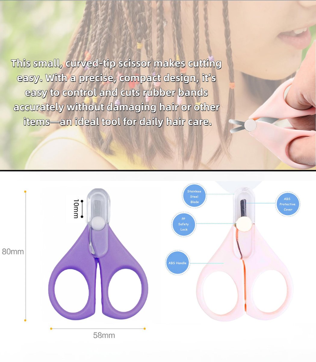 HXIELEC 50 Pcs Colorful Elastic Hair Bands Set with 2 Mini Scissors - No Damage Hair Ties for Toddlers, Girls, and Women Avelisse