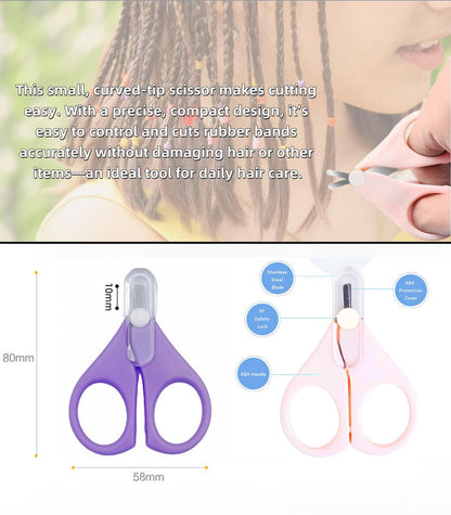 HXIELEC 50 Pcs Colorful Elastic Hair Bands Set with 2 Mini Scissors - No Damage Hair Ties for Toddlers, Girls, and Women Avelisse