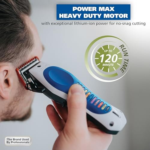 Wahl Lithium Ion Color Pro Rechargeable Cordless Hair Clippers for Men - Smart Charge Technology, Battery Hair Trimmer for At-Home Haircutting & Touch Ups - Model 3026594 (White) Avelisse