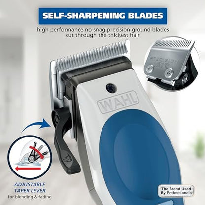 Wahl Lithium Ion Color Pro Rechargeable Cordless Hair Clippers for Men - Smart Charge Technology, Battery Hair Trimmer for At-Home Haircutting & Touch Ups - Model 3026594 (White) Avelisse