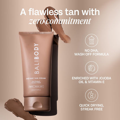 Bali Body Instant Tan Cream - Fast-Drying Self Tanner for All Skin Types, 150 ml Avelisse