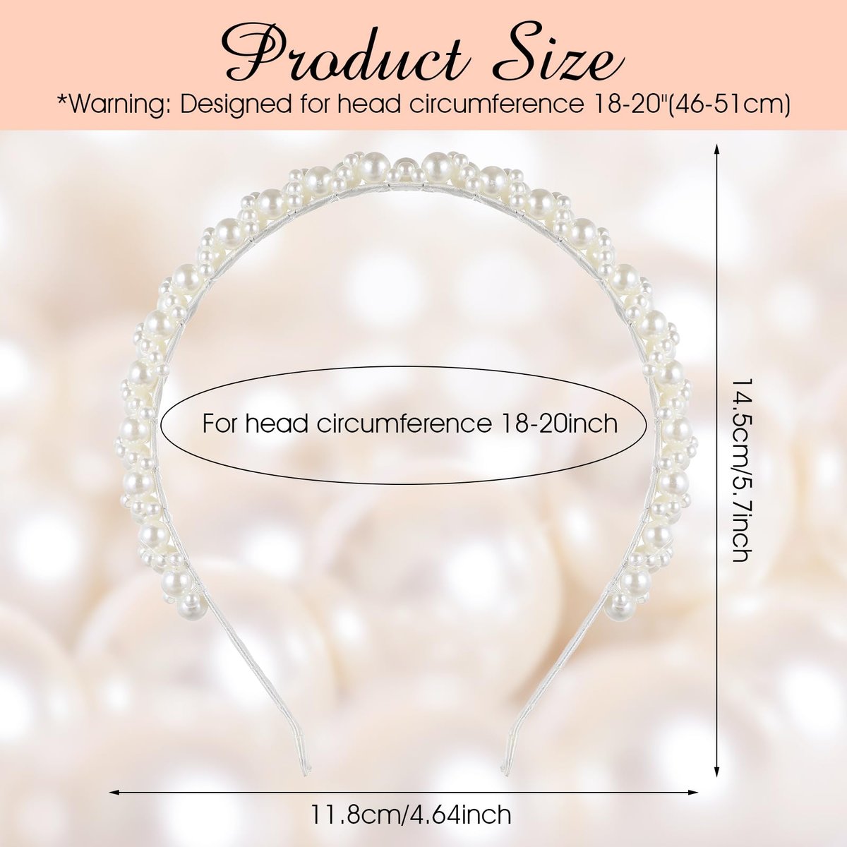 LLOUSSAK Pearl Headband for Girls and Women – Subtle Elegance Hair Hoop for Wedding, Birthday Party, Photography - görsel 3