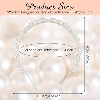 LLOUSSAK Pearl Headband for Girls and Women – Subtle Elegance Hair Hoop for Wedding, Birthday Party, Photography