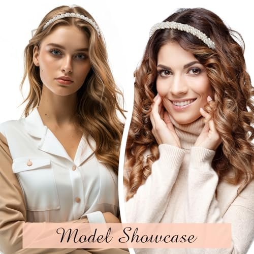 LLOUSSAK Pearl Headband for Girls and Women – Subtle Elegance Hair Hoop for Wedding, Birthday Party, Photography - görsel 14