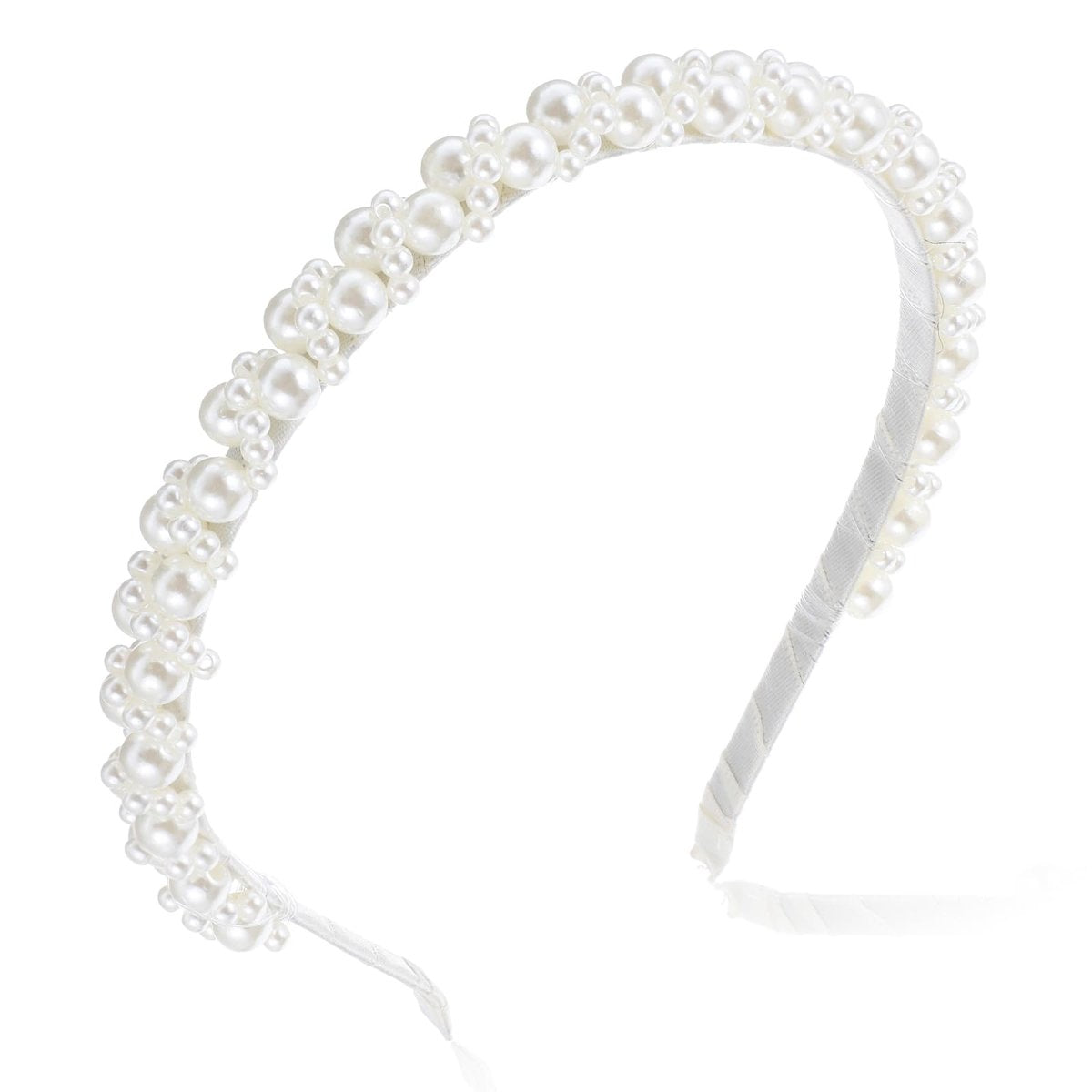LLOUSSAK Pearl Headband for Girls and Women – Subtle Elegance Hair Hoop for Wedding, Birthday Party, Photography - görsel 1