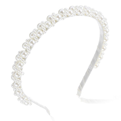 LLOUSSAK Pearl Headband for Girls and Women – Subtle Elegance Hair Hoop for Wedding, Birthday Party, Photography