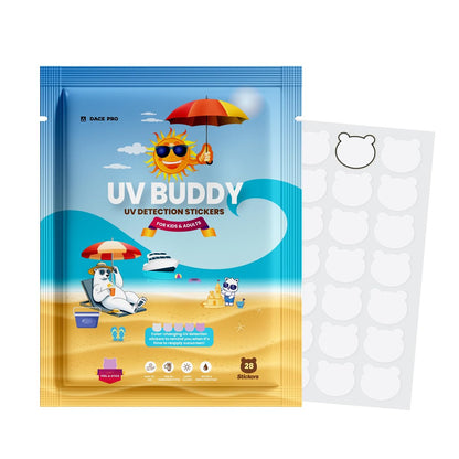 UV Buddy 28 Pack Bear Shaped UV Detection Stickers for Sunscreen – Fun Kid Friendly Sun Protection Reminder for Parents Adults, Waterproof Sunscreen Patch UV Patch Sunblock Stickers for Reapplying Avelisse
