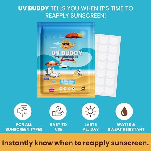 UV Buddy 28 Pack Bear Shaped UV Detection Stickers for Sunscreen – Fun Kid Friendly Sun Protection Reminder for Parents Adults, Waterproof Sunscreen Patch UV Patch Sunblock Stickers for Reapplying Avelisse