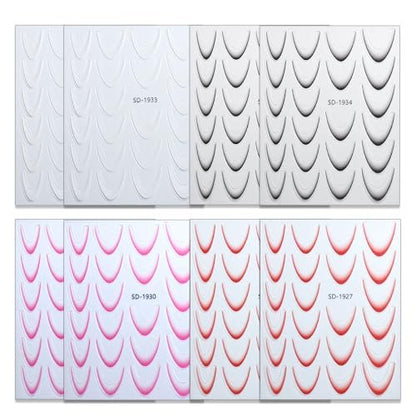Jremg 3D French Tip Nail Stickers Kit - Reusable Self-Adhesive Nail Art Decals with Geometric Patterns, DIY Manicure Designs for Women, 10 Sheets Easy Apply Salon-Quality Avelisse