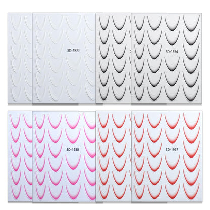 Jremg 3D French Tip Nail Stickers Kit - Reusable Self-Adhesive Nail Art Decals with Geometric Patterns, DIY Manicure Designs for Women, 10 Sheets Easy Apply Salon-Quality Avelisse