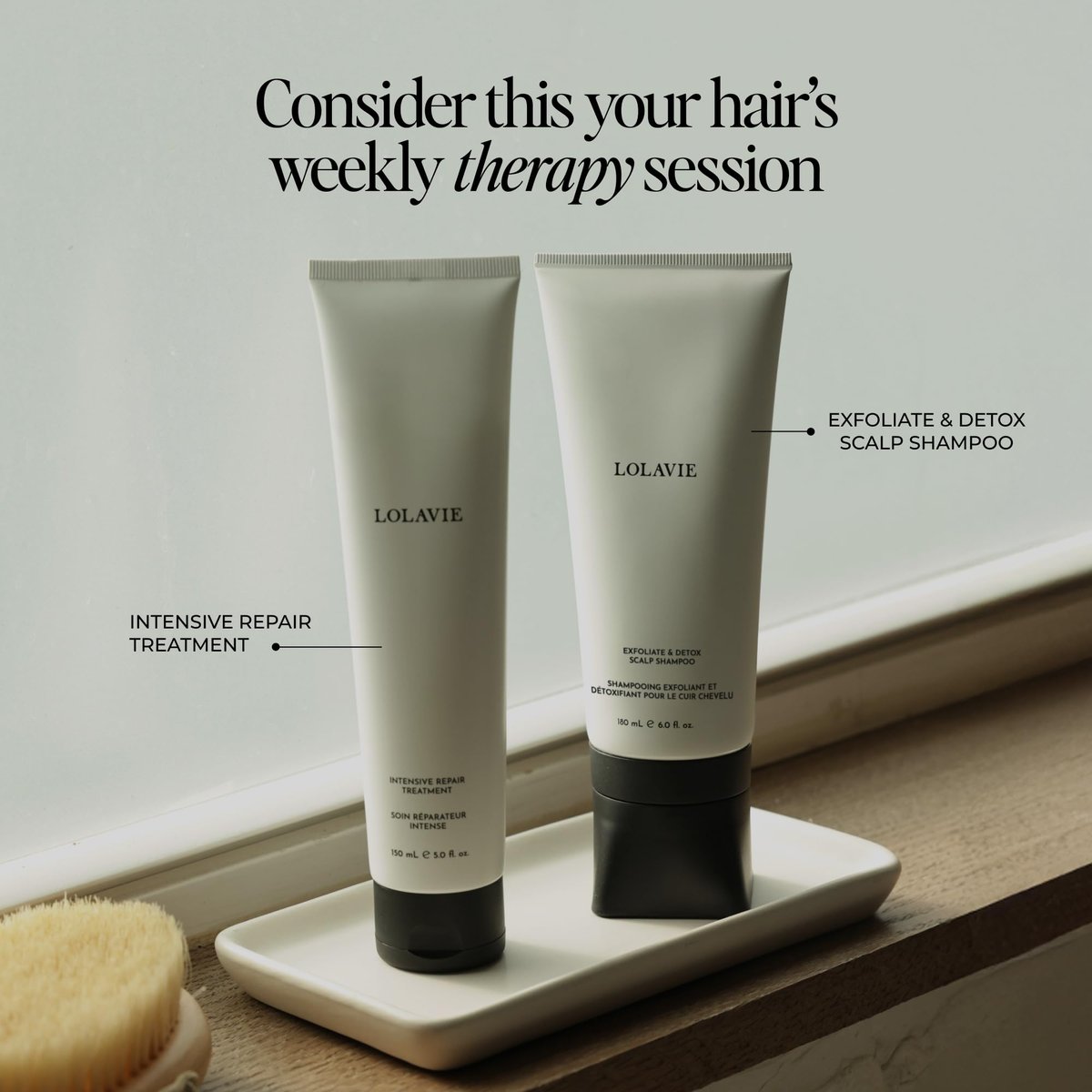 LolaVie Jen’s Sunday Reset Duo - Exfoliate & Detox Scalp Shampoo (6 oz) & Intensive Repair Treatment (5 oz) - Vegan, Cruelty-Free, Color Safe - for All Hair Types - görsel 3