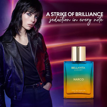Bellavita Luxury Narco Eau de Parfum 100 ml | Unisex Floral Fragrance with Bergamot, Jasmine & White Musk Avelisse