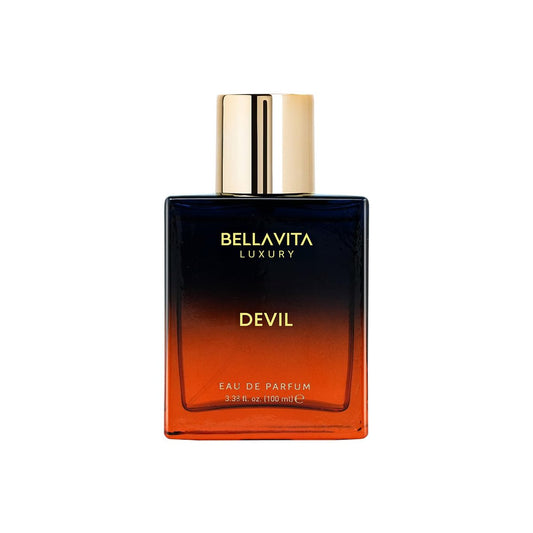 Bellavita Luxury Devil Eau de Parfum – 100 ml (3.4 fl.oz.) Unisex Oriental Spicy Fragrance with Saffron, Amber & Cedar Notes Avelisse
