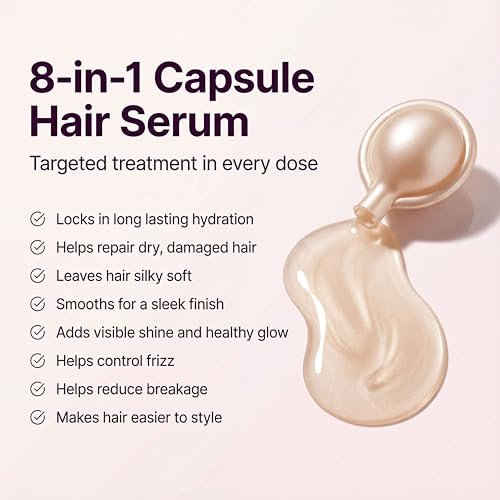 sohl-I.D. Hair Serum for Frizzy Hair – Smooth & Shine Capsules for Dry, Damaged & Curly Hair Avelisse