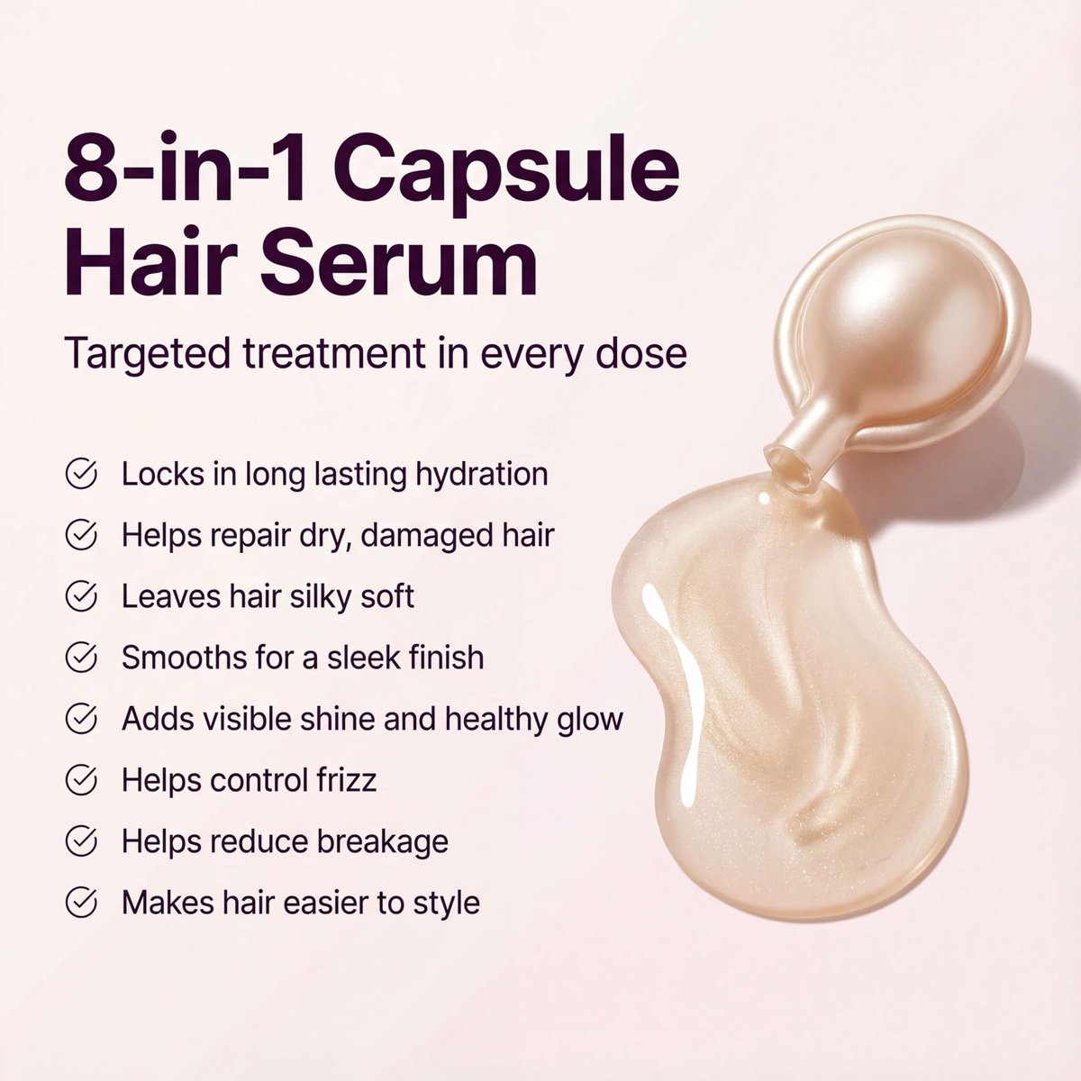 sohl-I.D. Hair Serum for Frizzy Hair – Smooth & Shine Capsules for Dry, Damaged & Curly Hair Avelisse